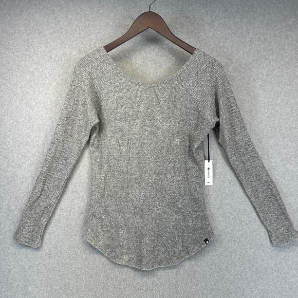 Shabbella Top Womens Large Gray Rayon Blend Scoop Back Long Sleeve Pullover NWT - Picture 1 of 12